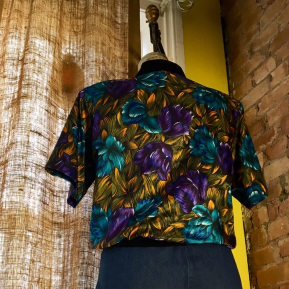 Vintage Floral Button Blouse By Gianna Size 8 - Picture 5 of 7